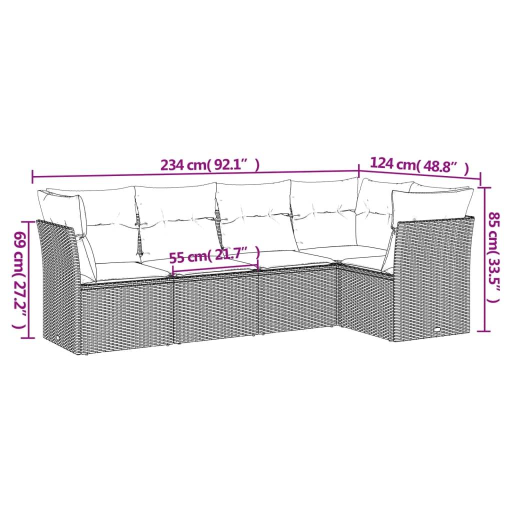 ComfortXL - Canapé de jardin d'angle 5 places résine tressée modulable pour balcon et terrasse Noir - ComfortXL Outdoor Living - Image 3