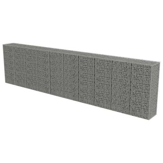 PANGIVO - Mur à gabion avec couvercles Acier galvanisé Argenté 600 x 50 x 150 cm - PANGIVO - Image 2