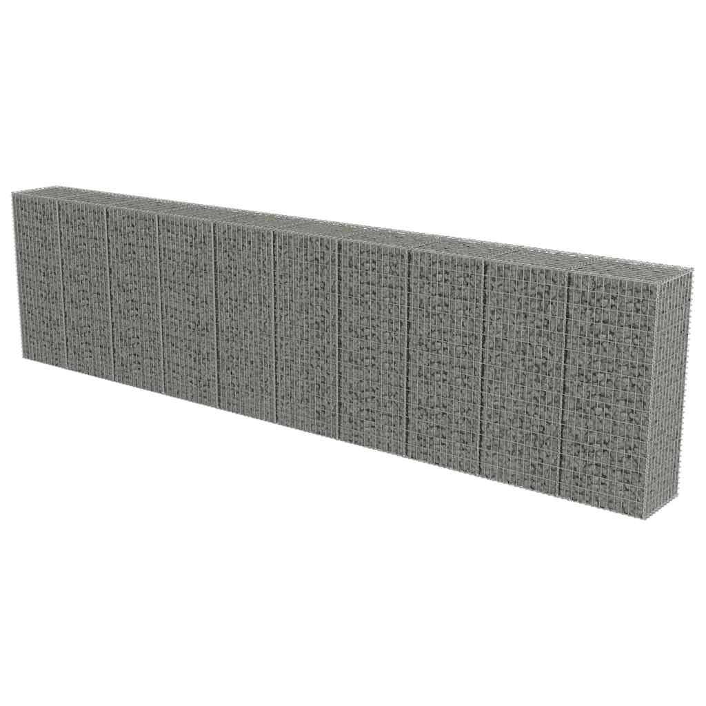 PANGIVO - Mur à gabion avec couvercles Acier galvanisé Argenté 600 x 50 x 150 cm - PANGIVO - Image 2