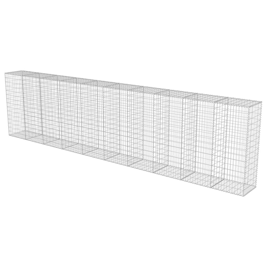 PANGIVO - Mur à gabion avec couvercles Acier galvanisé Argenté 600 x 50 x 150 cm - PANGIVO - Image 4