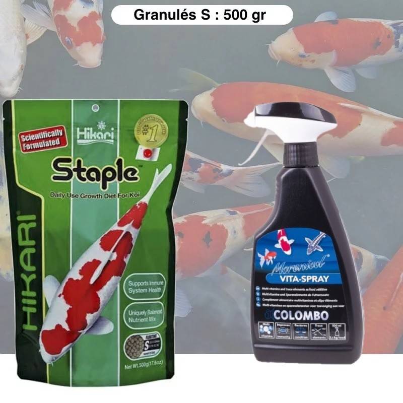 Superfish - Pack Granulés Premium Croissance 500 g + Spray Vitaminé – Petits Poissons de Bassin