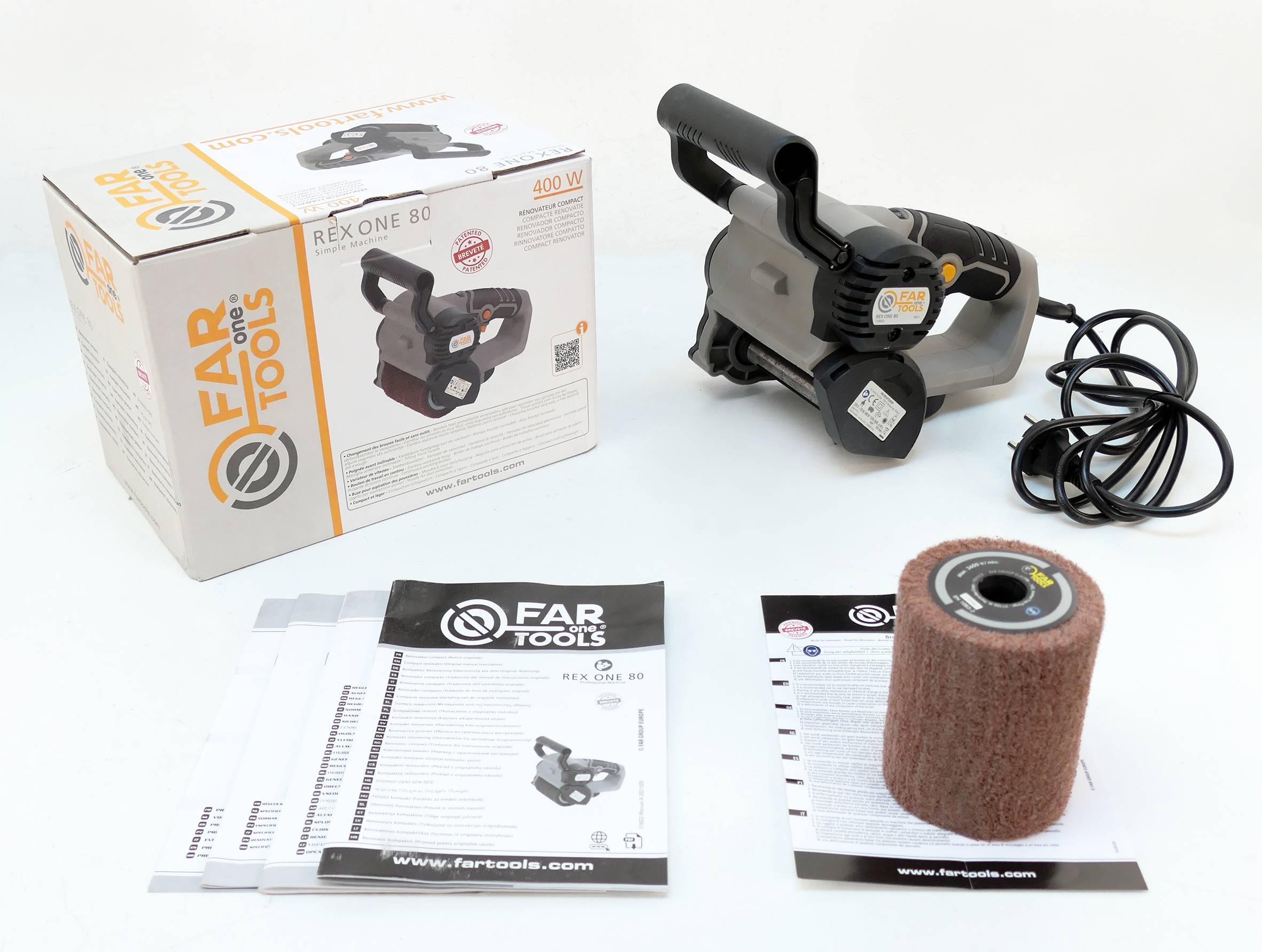 Rénovateur compact 400W brosse fibre synthétique Ø80mm FARTOOLS - Image 4