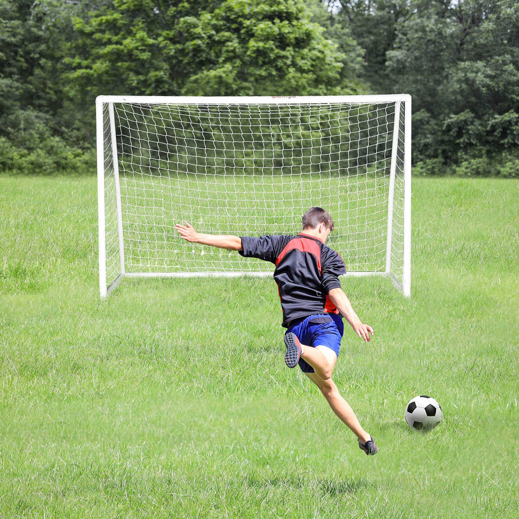 Sportnow - But de football cage de foot - dim. 3L x 1,2l x 2H m - PVC blanc - SPORTNOW - Image 2