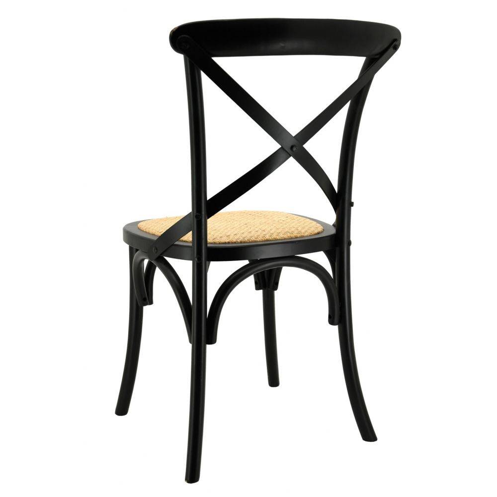 Aubry Gaspard - Chaise en bouleau et rotin Bistrot chic - Image 2