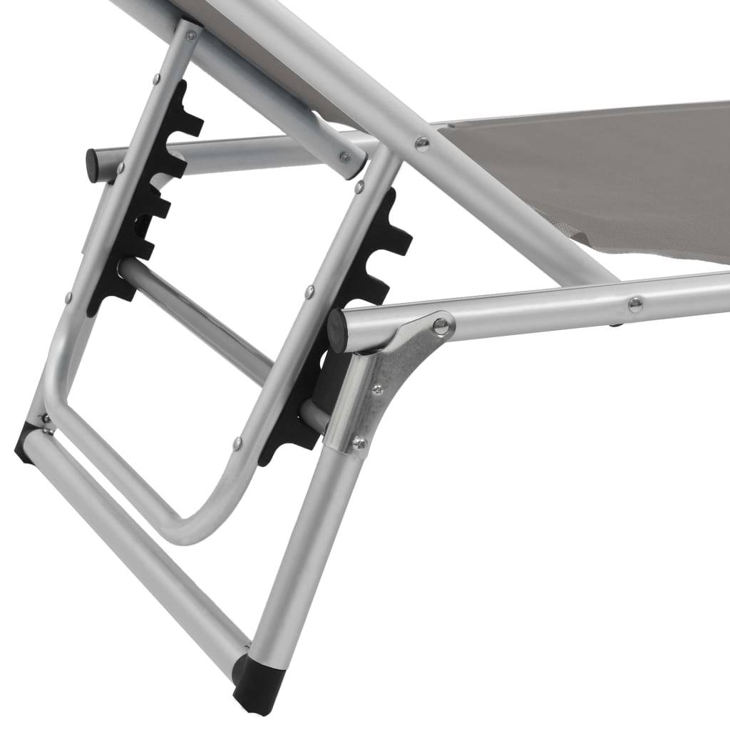 Helloshop26 - Chaises longues pliables et toit 2 pièces aluminium textilène gris - Image 6