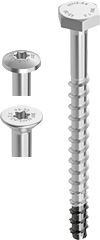 Boite de 100 Vis Multi Monti 6x40 mm HECO SCHRAUBEN - Tête fraisée Ø 11.5 - T30 - Zingué argent - 49860