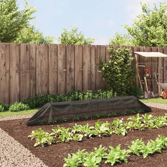 Tunnel de Forçage Acier et Filet PE pour Potager Protection Insectes Noir 3m - ComfortXL Outdoor Living - Image 3