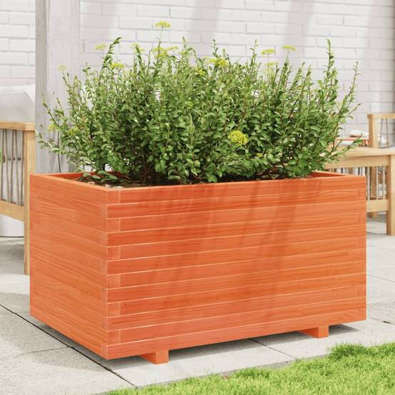 Jardinière bois de pin massif cire marron 90 x 60 x 49,5 cm - PANGIVO - Image 3