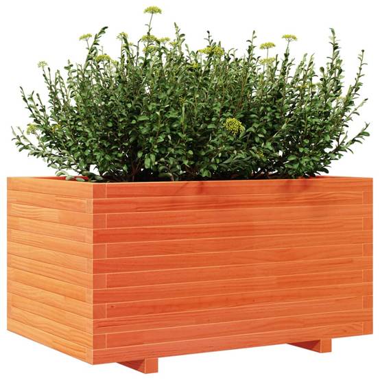Jardinière bois de pin massif cire marron 90 x 60 x 49,5 cm - PANGIVO - Image 4