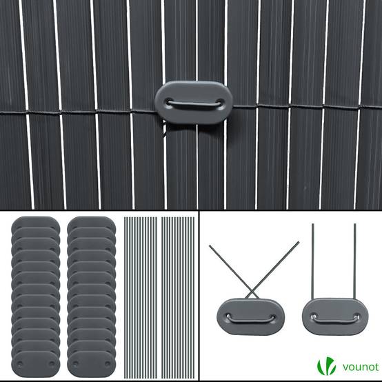 Canisse PVC brise vue ultra renforce avec attaches de fixation 80x500cm gris - Image 7