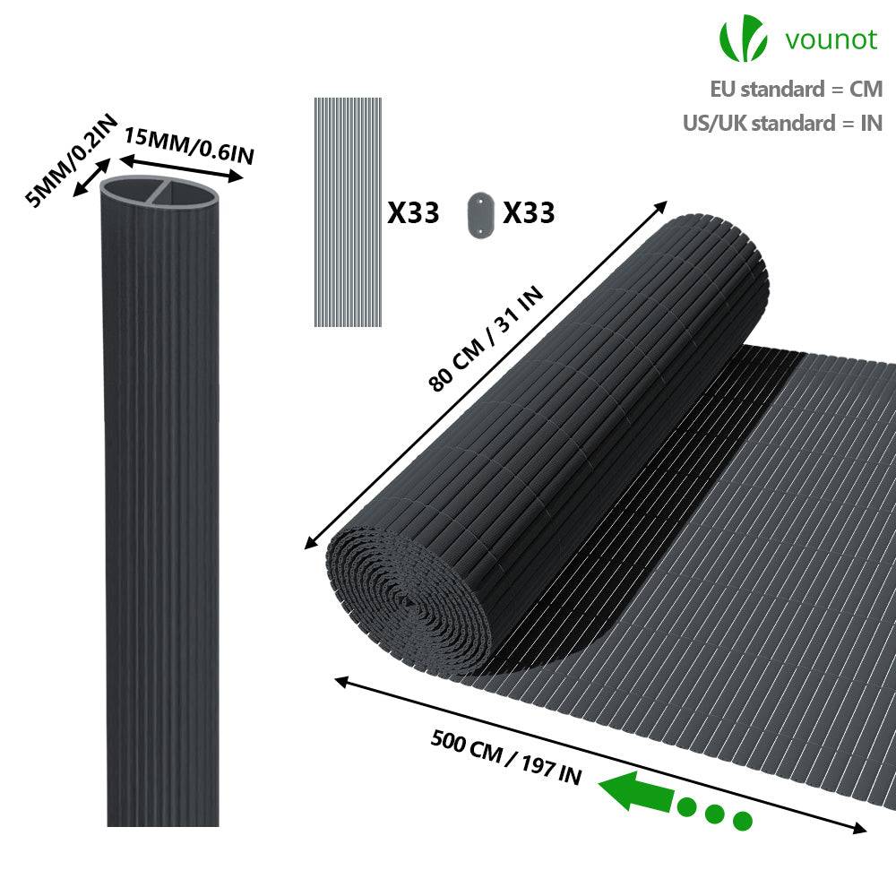 Canisse PVC brise vue ultra renforce avec attaches de fixation 80x500cm gris - Image 5