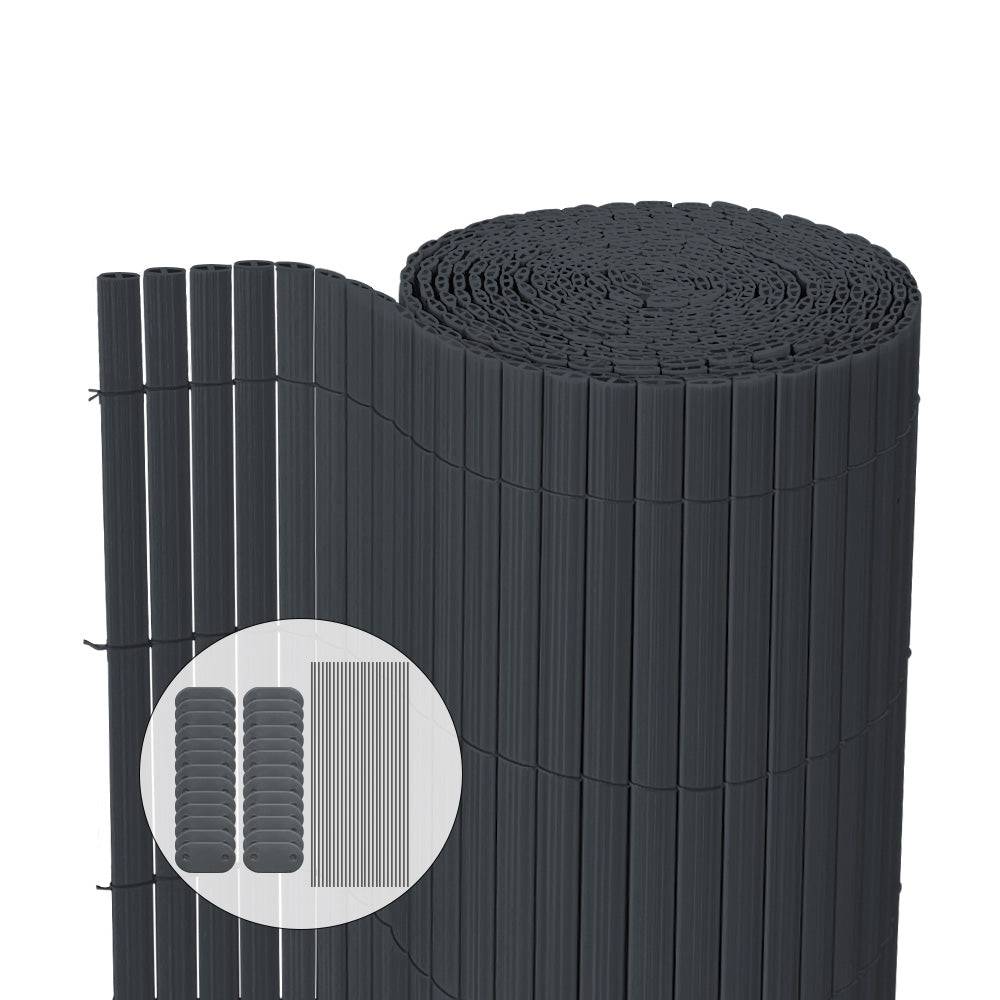 Canisse PVC brise vue ultra renforce avec attaches de fixation 80x500cm gris - Image 1