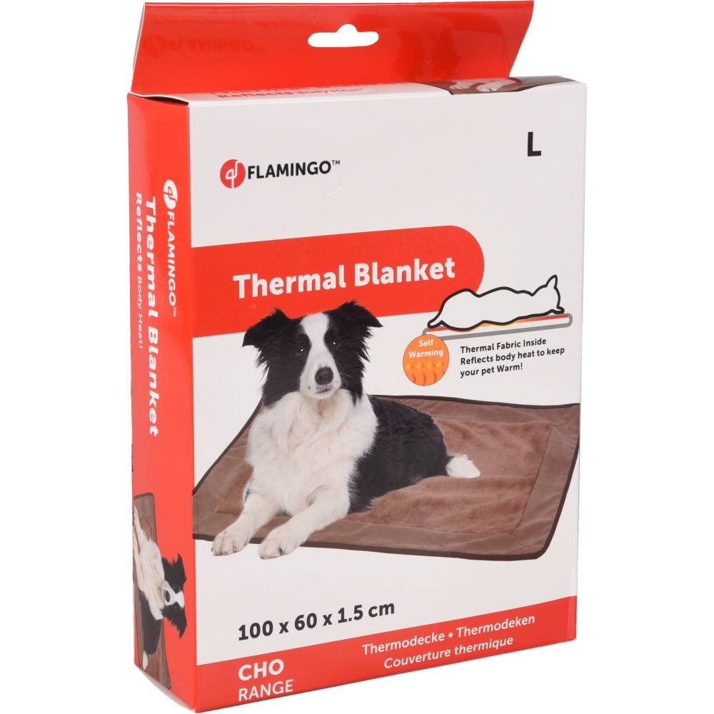 Flamingo - Tapis Thermique L  100 x 60 x 1.5 cm marron pour chien - Image 5