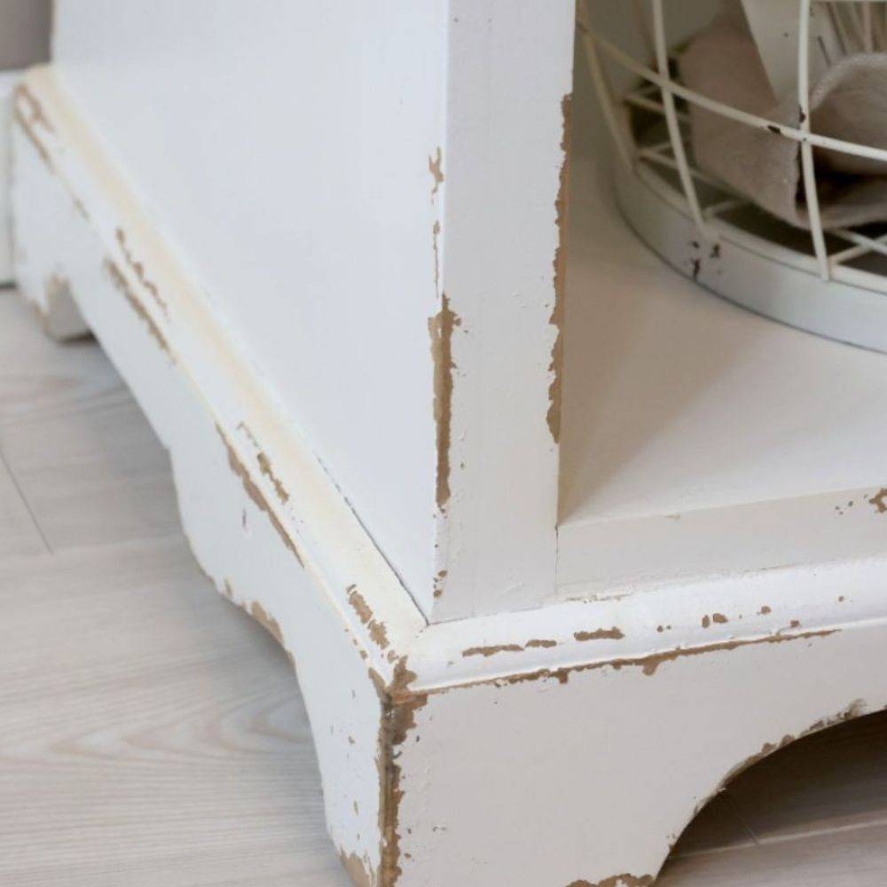 Chemin De Campagne - Etagère antique en bois de sapin blanc antique 106 x 39 x 200 cm Chemin de campagne - Image 4