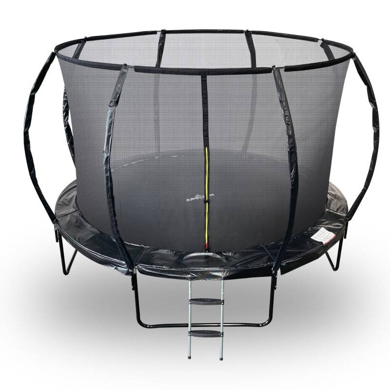 Trampoline 12Ft ø 366 cm noire avec Echelle, Protection et Filet de sécurité JUMP4FUN