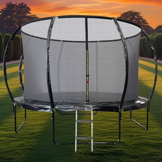 Trampoline 12Ft ø 366 cm noire avec Echelle, Protection et Filet de sécurité JUMP4FUN - Image 2