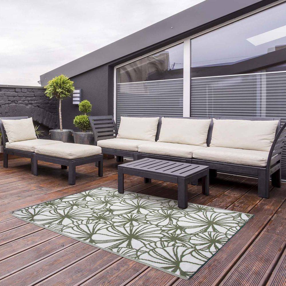 Esschert Design - Grand tapis de jardin réversible 242,5 x 150 cm Motif floral - Image 2