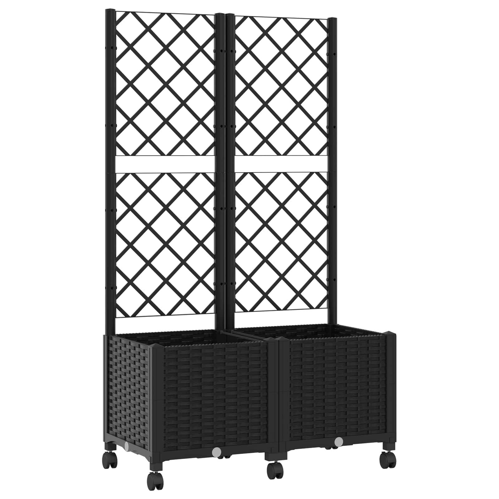 Bac à fleurs polypropylène noir 80 x 40 x 146 cm - PANGIVO - Image 2