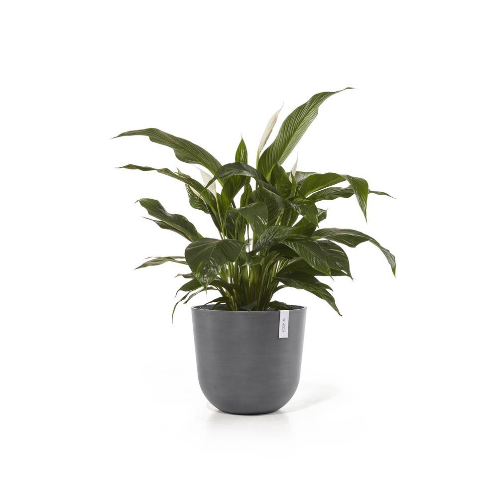 Ecopots - Pot Rond Oslo 45 Gris + réservoir d'eau - Ø 45 x H. 39,2 cm - 46,6 L ECOPOTS