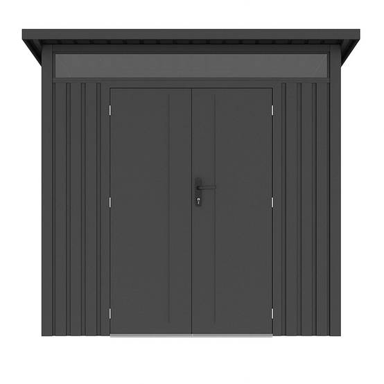 Abri de jardin moderne 4.37m2 Gris Anthracite monopente en acier galvanisé - Image 2