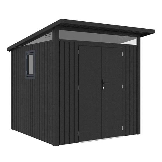 Abri de jardin moderne 4.37m2 Gris Anthracite monopente en acier galvanisé - Image 6