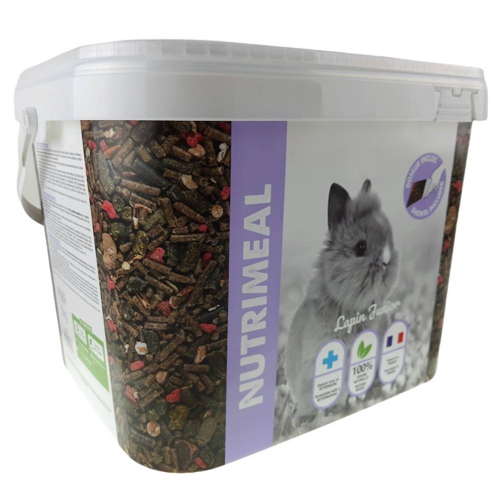 animallparadise - Granulés lapin nain junior (moins de 6mois), nutrimeal seau - 6kg. - Image 2