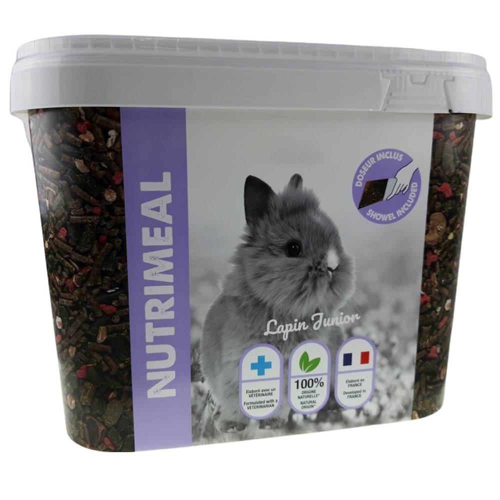 animallparadise - Granulés lapin nain junior (moins de 6mois), nutrimeal seau - 6kg. - Image 1