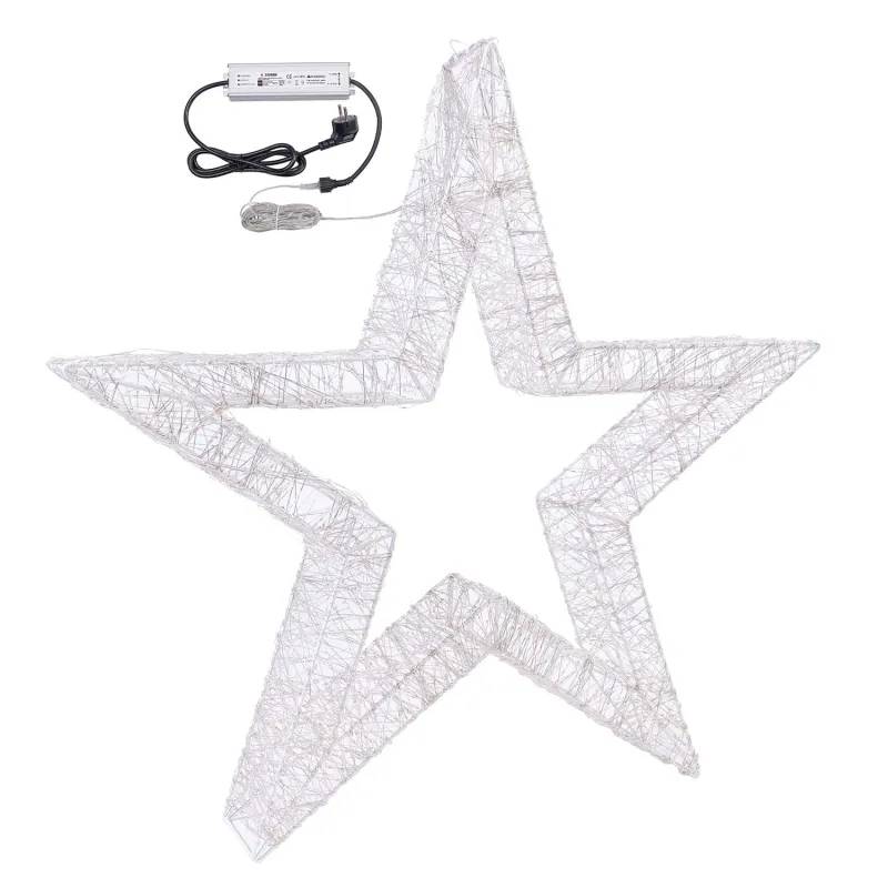 Lotti - Étoile 3D lumineuse ø55cm MicroLED Blanc Chaud & RGB MultiFLASH Métal Pro IP44 - Lotti - Image 7
