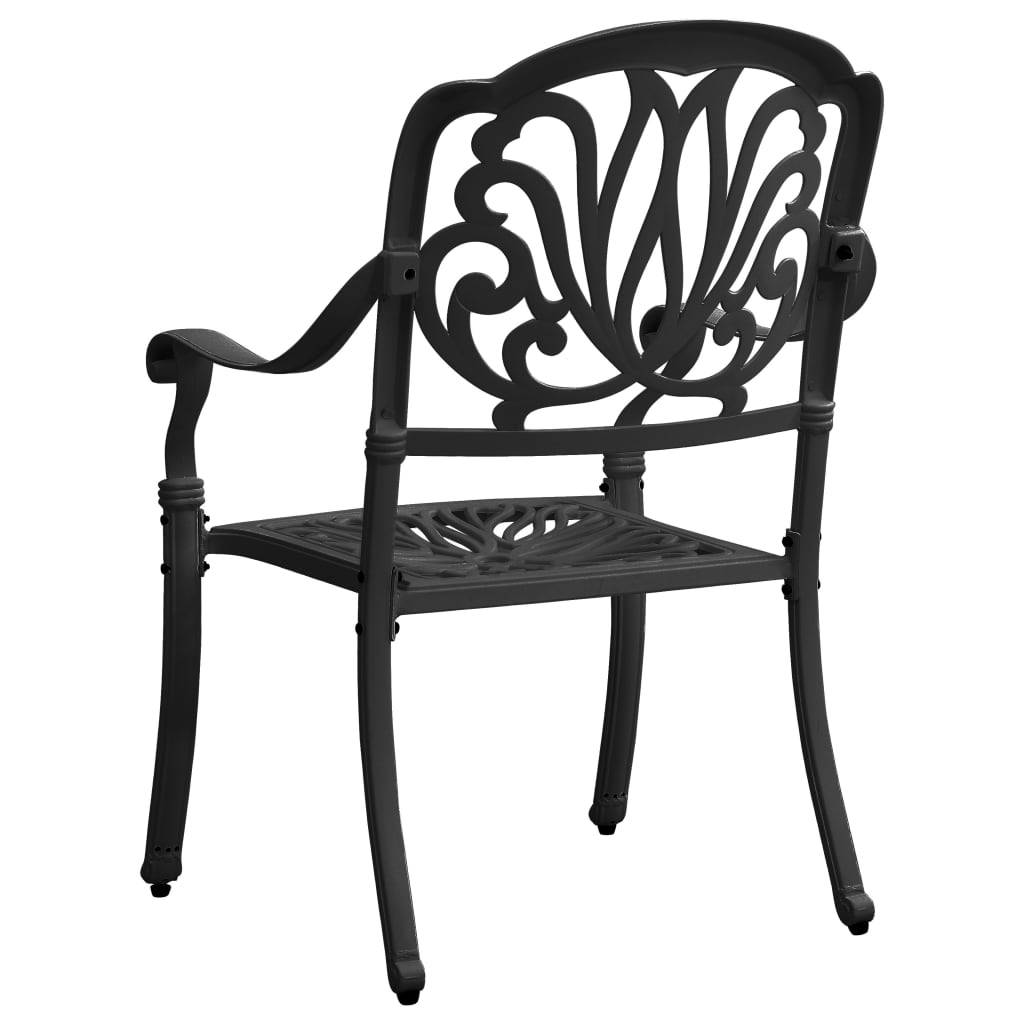 Helloshop26 - Ensemble de bistro jardin meuble extérieur terrasse 5 pièces aluminium coulé noir - Image 4
