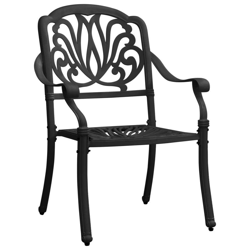 Helloshop26 - Ensemble de bistro jardin meuble extérieur terrasse 5 pièces aluminium coulé noir - Image 2