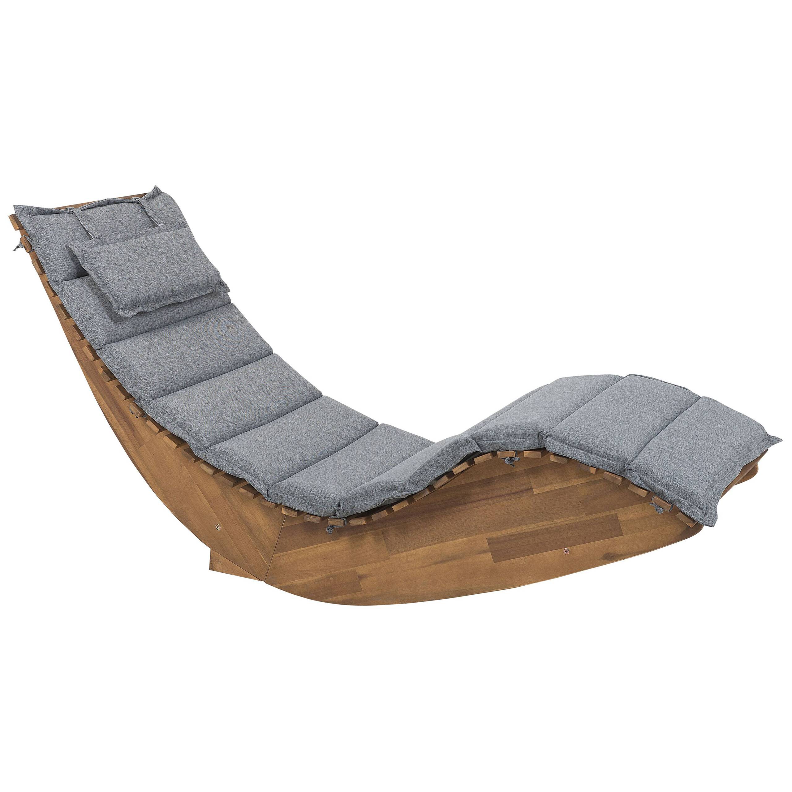 Beliani - Coussin pour chaise longue Brescia 60 x 180 cm en Tissu Imperméabe Gris Beliani - Image 4