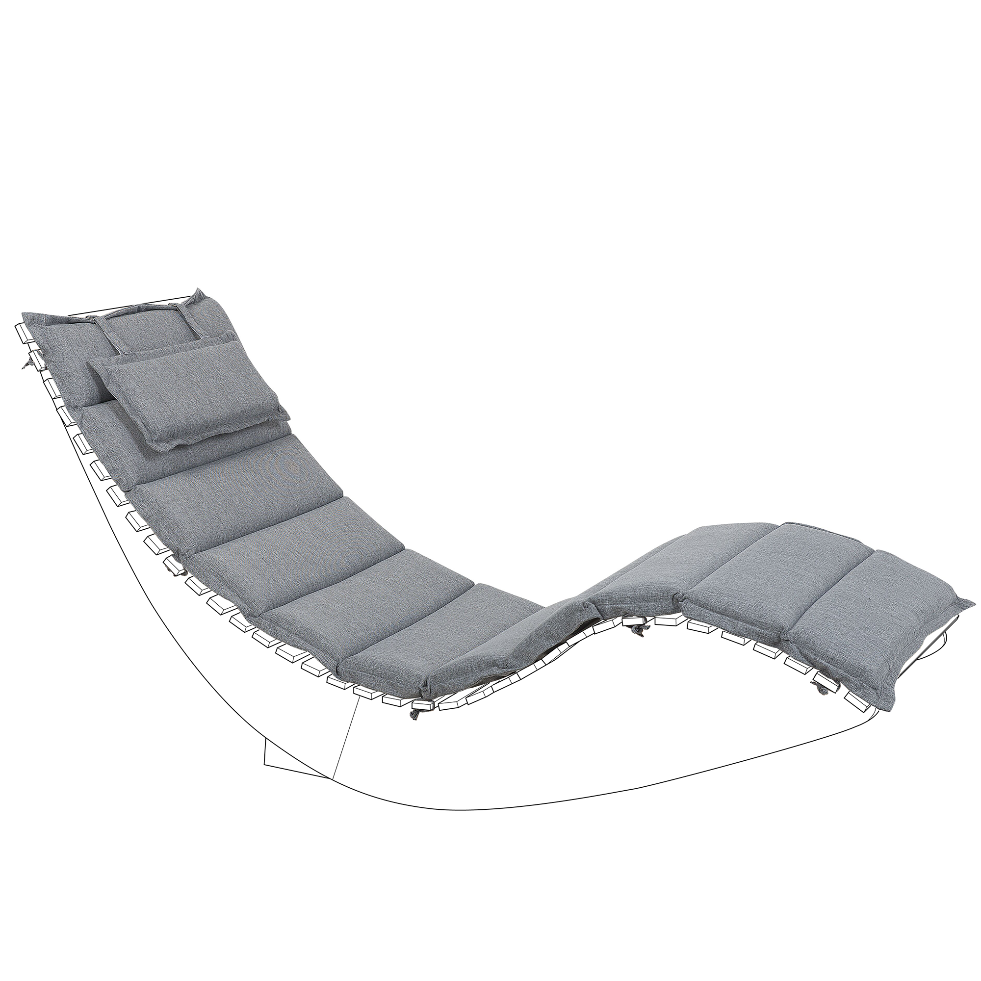 Beliani - Coussin pour chaise longue Brescia 60 x 180 cm en Tissu Imperméabe Gris Beliani - Image 1