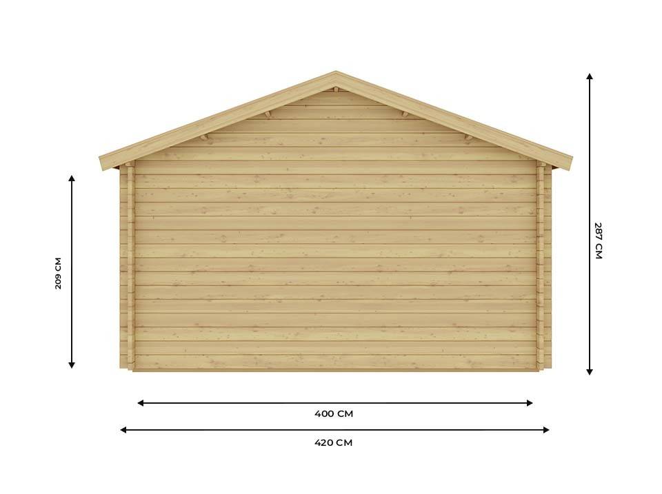 Direct Abris - Garage Bois NEWPORT Double Porte en Bois 19,2m2 - Epaisseur des Madriers : 44mm - Toit Double Pente - Abri Voiture - Image 5