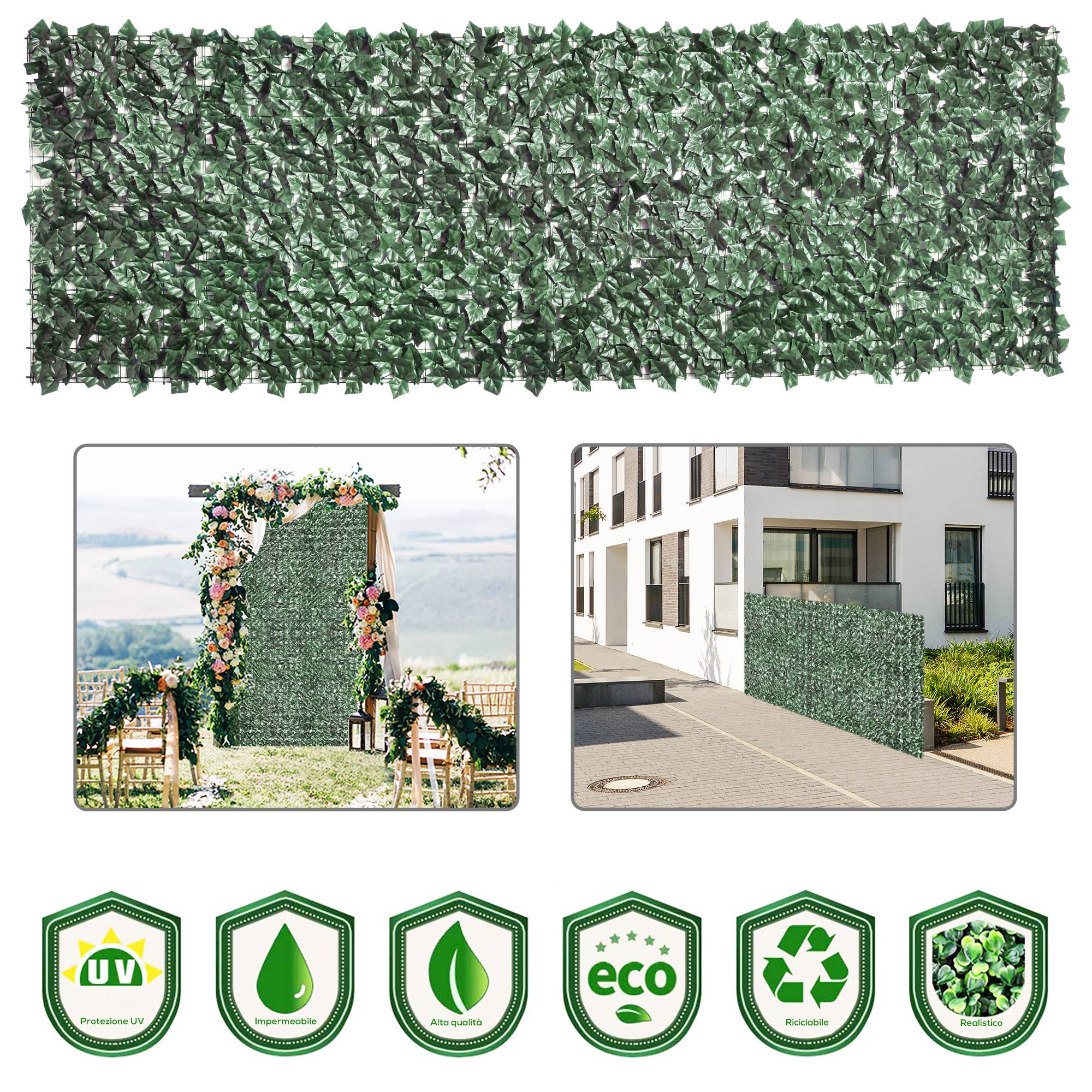 ComfortXL - Haie artificielle brise-vue en polyéthylène vert foncé 300 x 100 cm pour balcon terrasse et jardin anti-UV - Image 7
