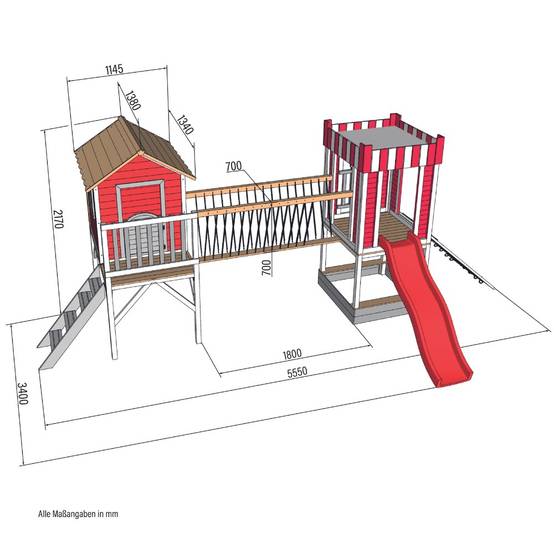 Home Deluxe - HOME DELUXE - Parc de jeux avec balançoire et toboggan WUNDERLAND - 555 x 340 cm | Équipement avec balançoire - Image 9