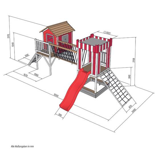 Home Deluxe - HOME DELUXE - Parc de jeux avec balançoire et toboggan WUNDERLAND - 555 x 340 cm | Équipement avec balançoire - Image 8
