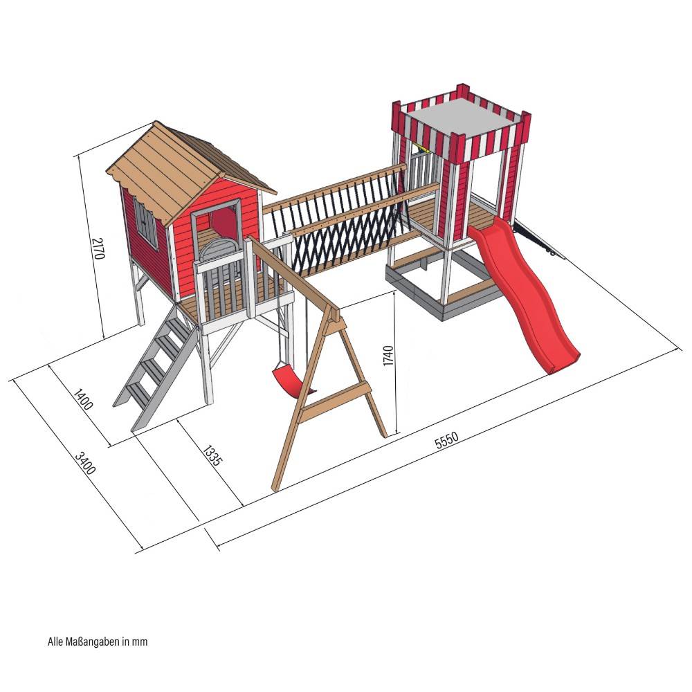 Home Deluxe - HOME DELUXE - Parc de jeux avec balançoire et toboggan WUNDERLAND - 555 x 340 cm | Équipement avec balançoire - Image 10