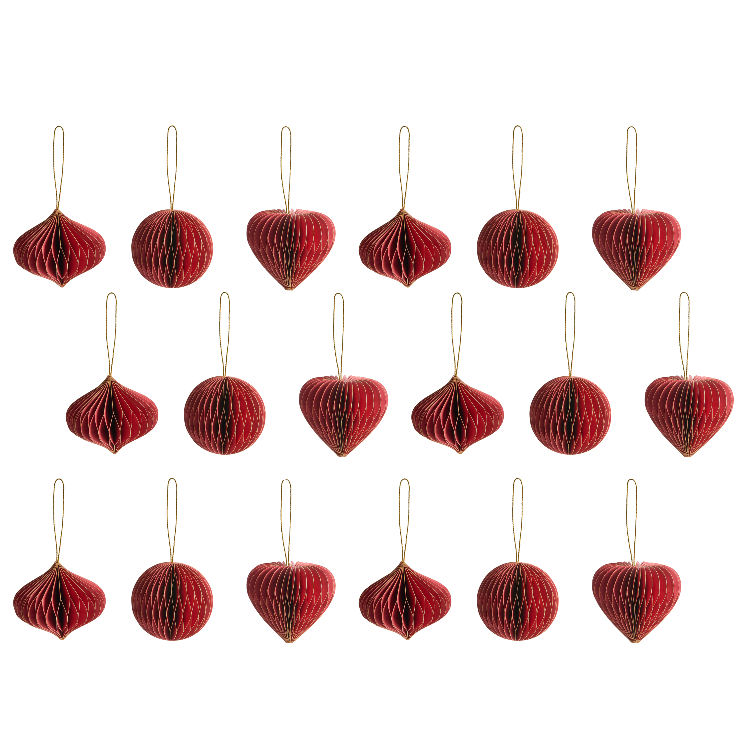 Beliani - Boules de Noël Papier Rouge SUSA - 12x12x10- Beliani - Image 2