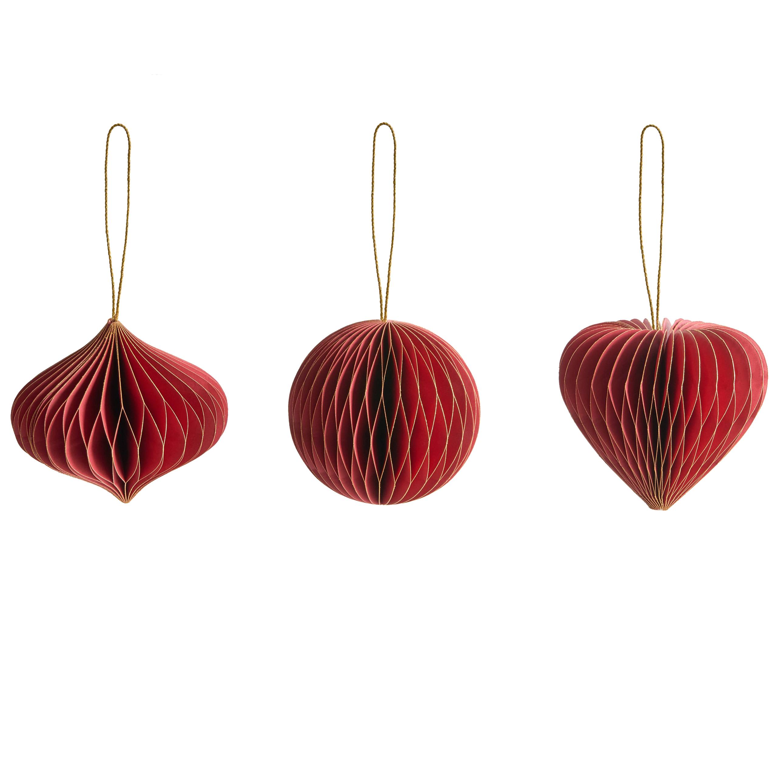 Beliani - Boules de Noël Papier Rouge SUSA - 12x12x10- Beliani - Image 4