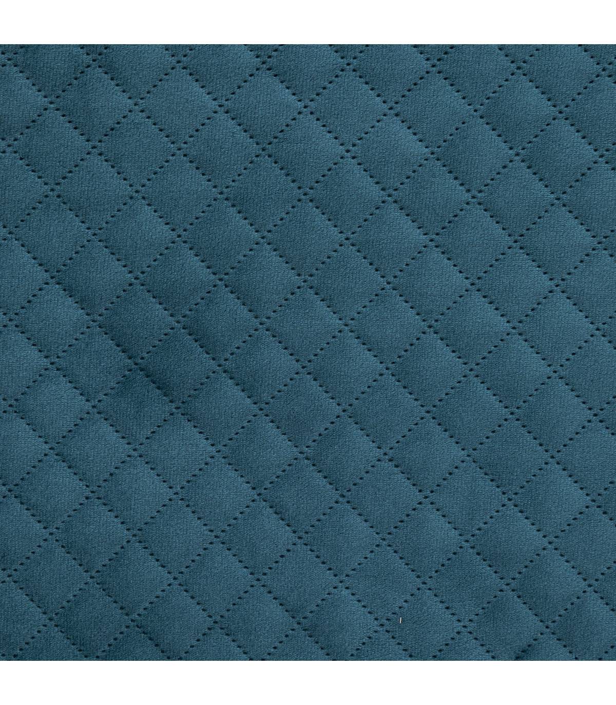 2 en 1 Pouf pliant double et Coffre de rangement en Velours Bleu 76 x 38 cm - Image 4