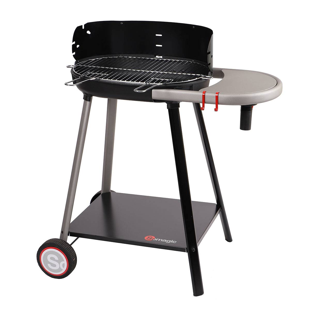 Somagic - Barbecue à charbon de bois avec tablette intégrée - SOMAGIC - Métal - Noir - Image 1