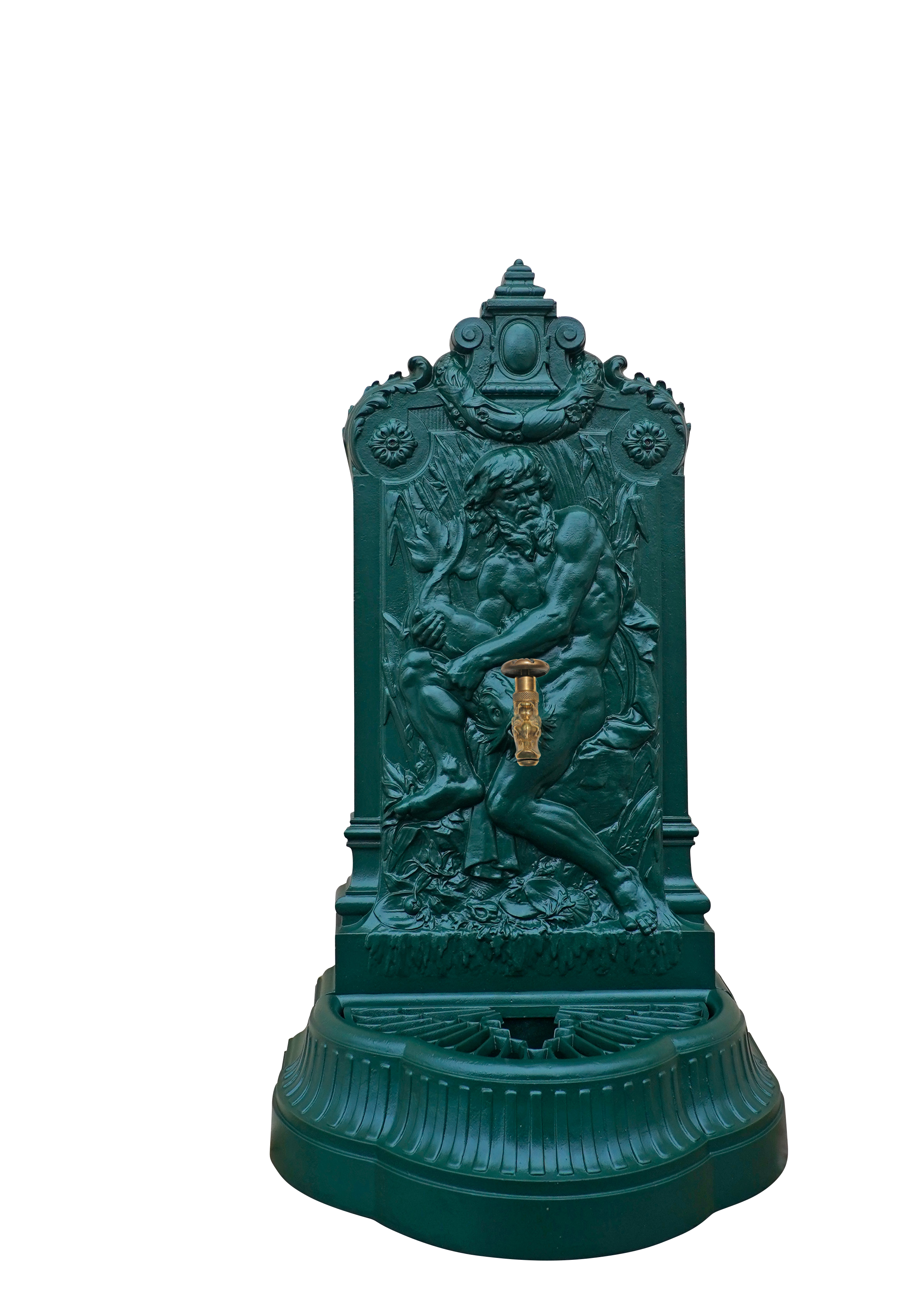 Fontaine Neptune Dommartin vert 6009 avec robinet colvert  H.160 - Image 1