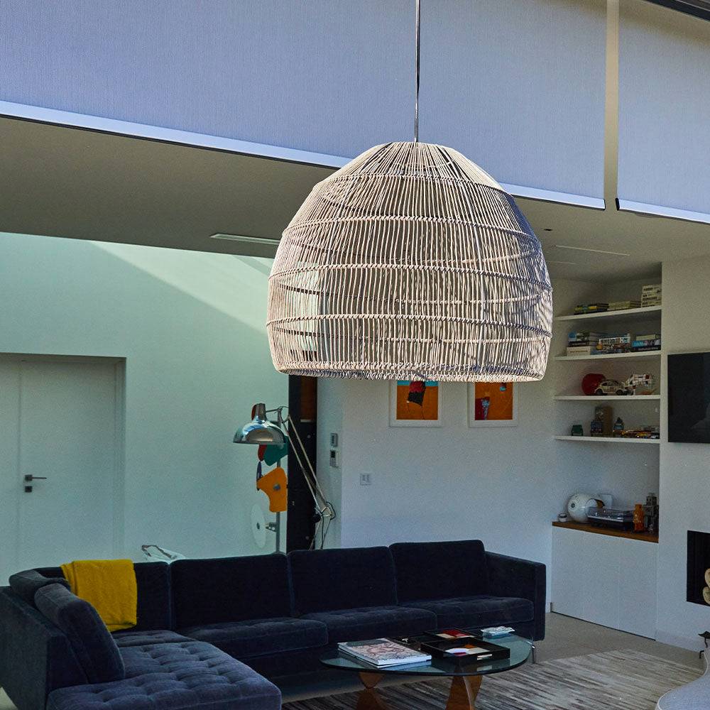 Lumisky - Suspension solaire naturel MAIDO Gris Poly rotin H42cm - Image 4