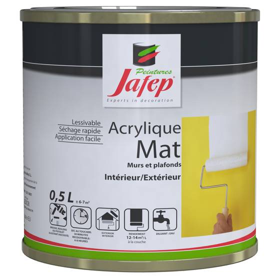 Peinture acrylique mat mauve Jafep - 0,5 L - Image 1