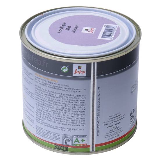 Peinture acrylique mat mauve Jafep - 0,5 L - Image 2