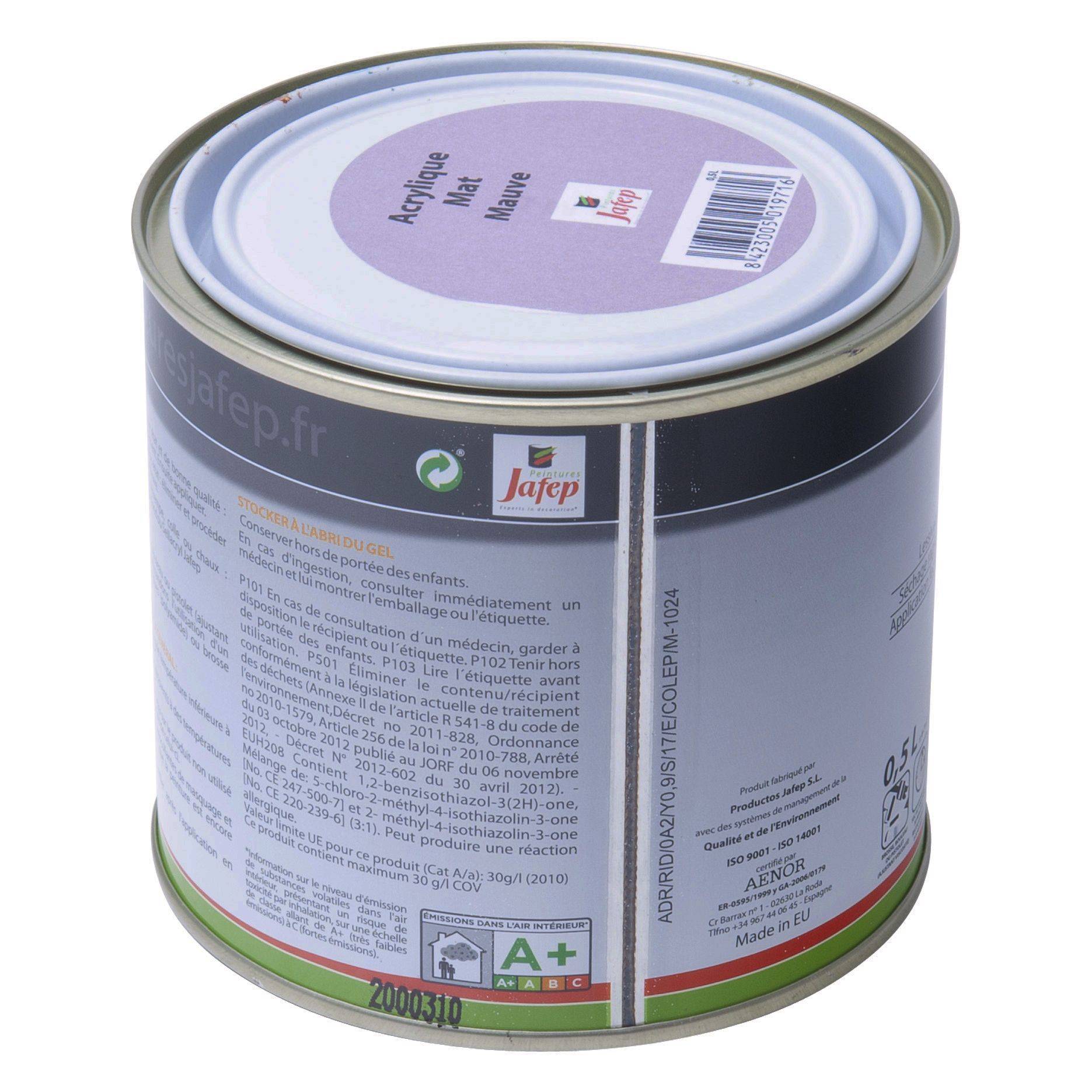 Peinture acrylique mat mauve Jafep - 0,5 L - Image 2