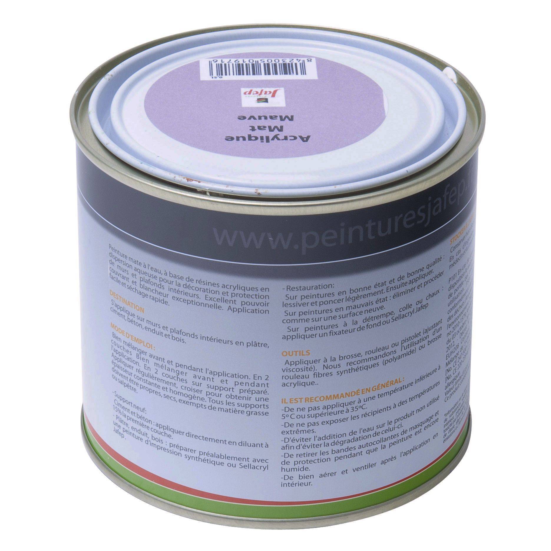 Peinture acrylique mat mauve Jafep - 0,5 L - Image 3