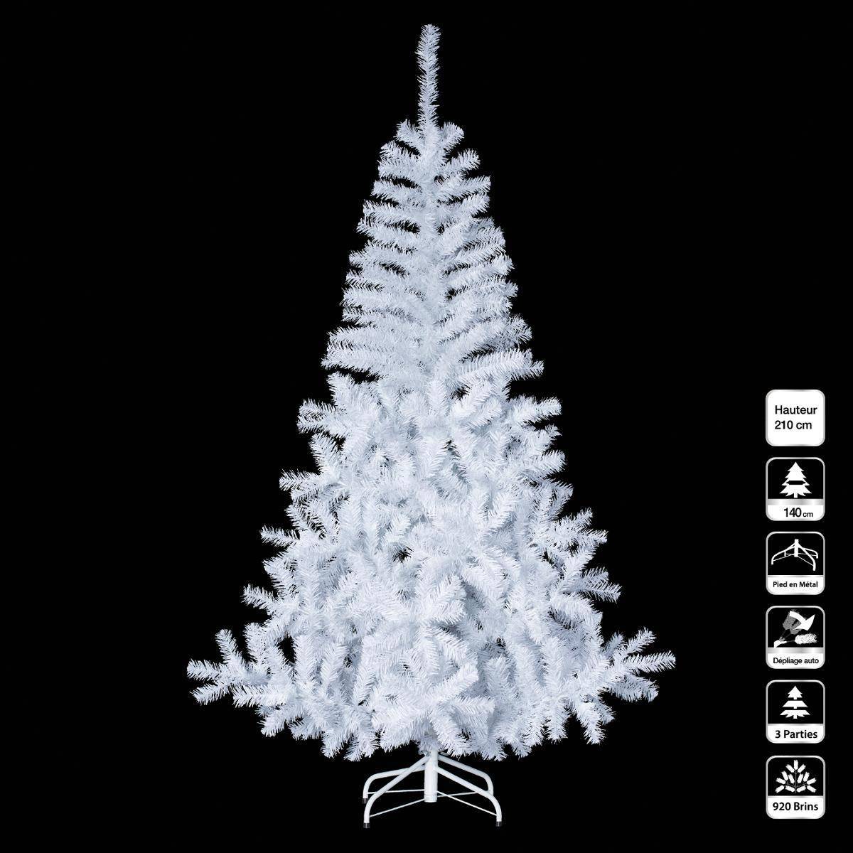 Fééric Lights & Christmas - Sapin de Noël "Elégant" 210cm blanc FEERIC LIGHTS & CHRISTMAS - Image 1