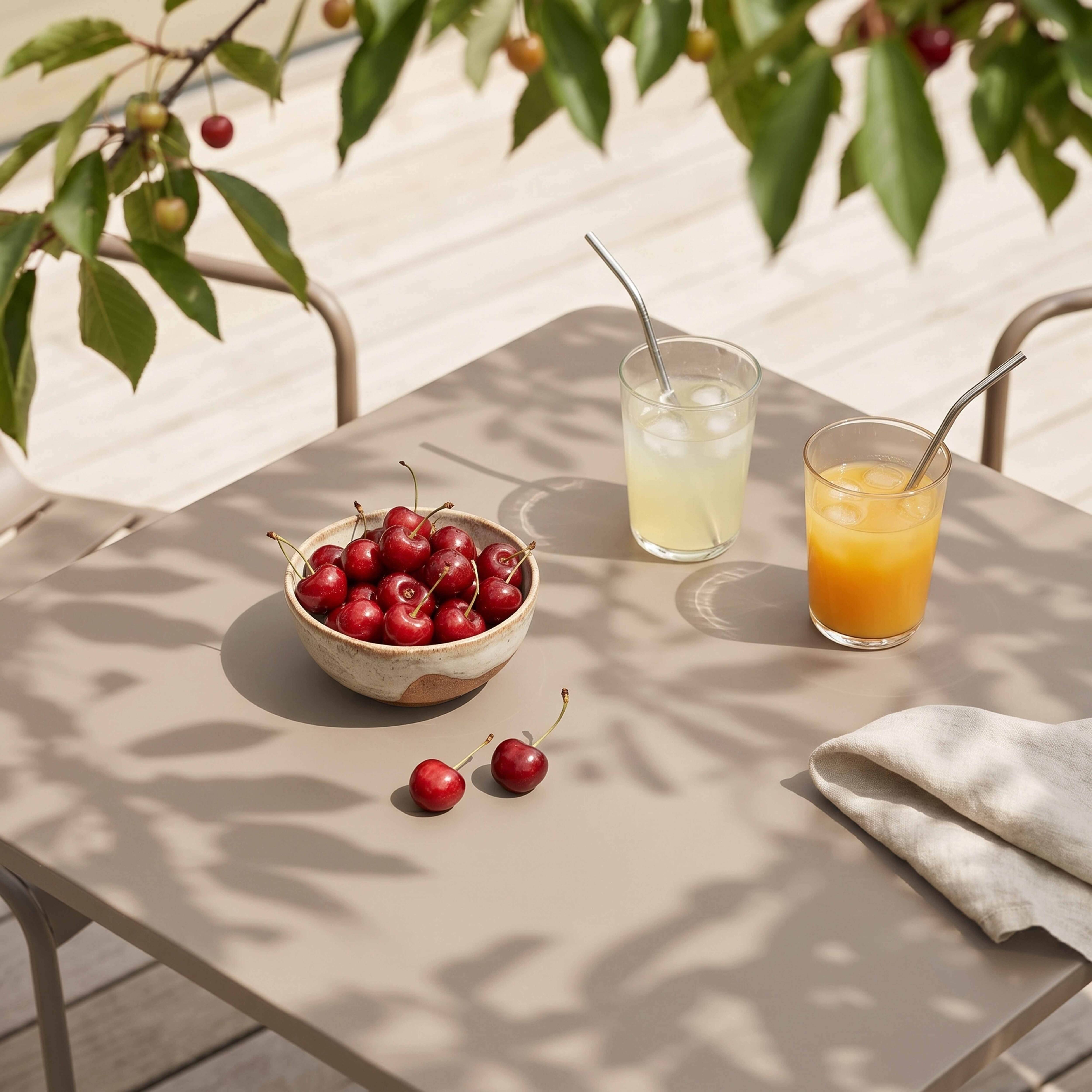 Oviala - Ensemble table de jardin bistrot et 2 fauteuils acier taupe Palavas - Oviala - Image 3