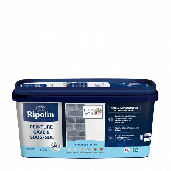 Ripolin - Peinture cave et sol Rip etanch, RIPOLIN blanc 2.5 l - Image 1
